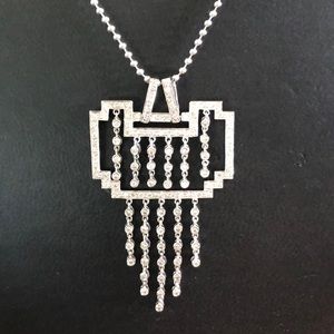 18K White Gold Diamond Pendant